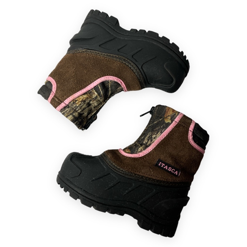 Itasca Girls Waterproof Snow Stomper Winter‎ Boot Camouflage Pink Kids 9 READ